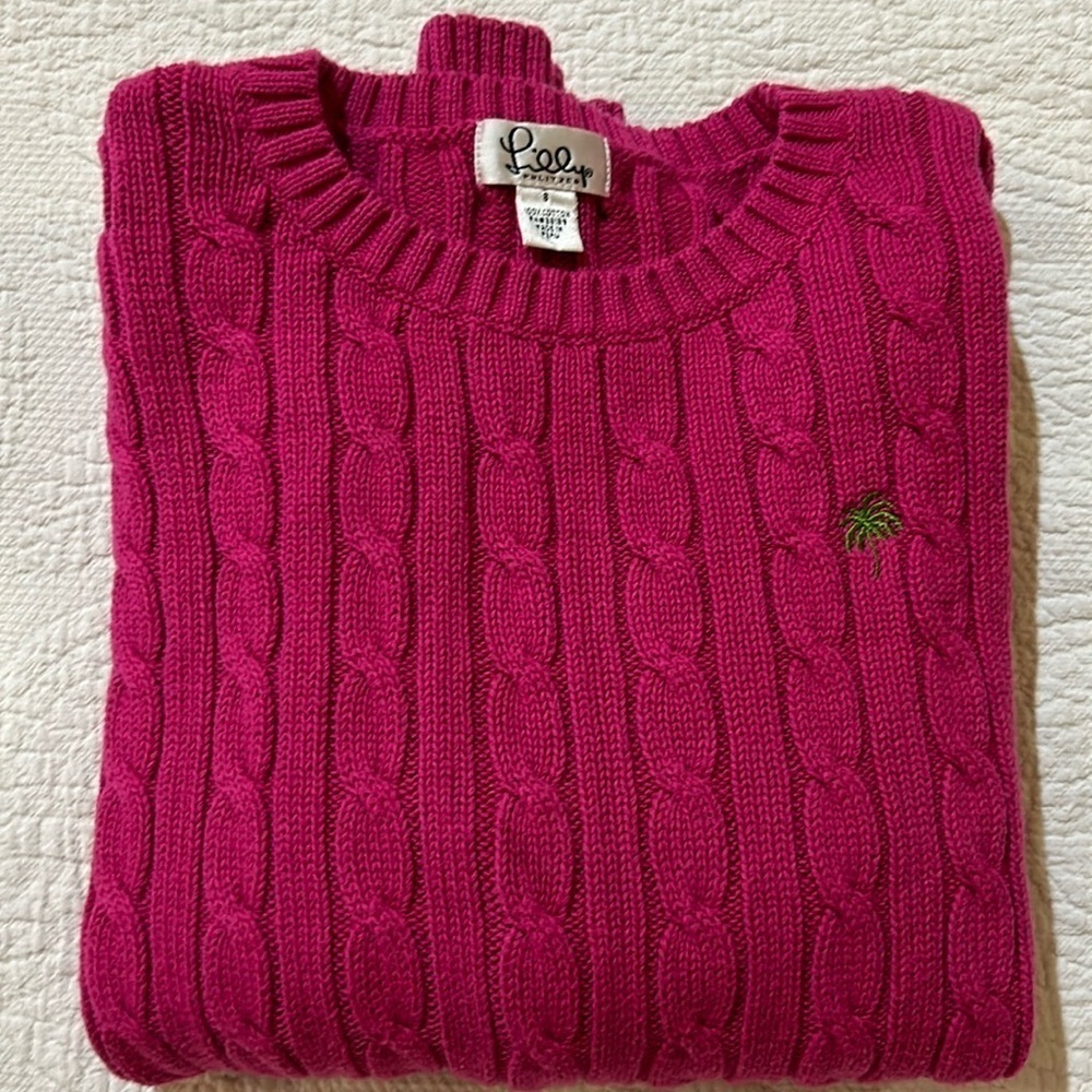 Lilly Pulitzer Cable Knit sweater. Size 8. Vintage